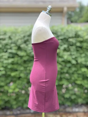 SER.O.YA Merlot Shimmer Glam Strapless Bodycon Mini‎ Dress Cocktail Party Club S thumbnail 5