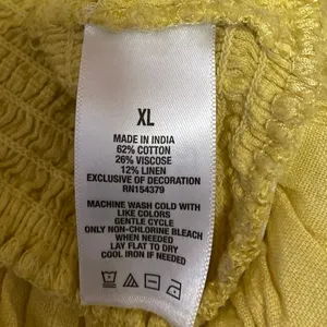 Aeropostale Women's Yellow Sleeveless Ruffle Lace Up Peplum Tank Crop Top Sz XL thumbnail 5
