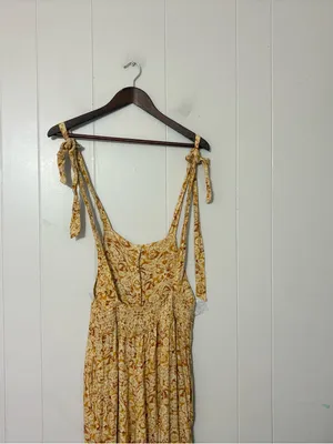 Free People Sugar Sands One Piece Honey Boho Wide Leg Jumpsuit XS Tie Strap thumbnail 7