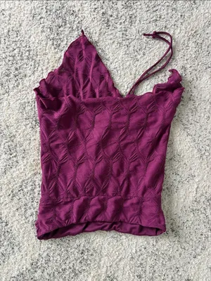 Silence + Noise Urban Outfitters Strapless Ruched Tube Top in Deep Berry M thumbnail 3