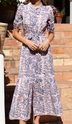 NWT Emerson Fry Love, Tomas Lucy 4 Floral Button Front Dress Large Retail $188 thumbnail 1