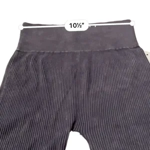Aura Purple Gray Ribbed High Rise‎ Activewear Biker Shorts Sz S/M NEW thumbnail 5