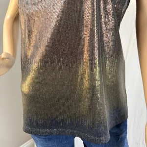 600 west Ombré Sequin Sleeveless Women's Top Size‎ Medium Brown thumbnail 2