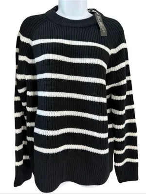 NWT Velvet Heart Cerelia Striped Sweater Black White XS Nordstrom thumbnail 2