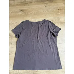 EUC Eileen Fisher organic cotton lycra brown short sleeve t-shirt stretch size L thumbnail 2