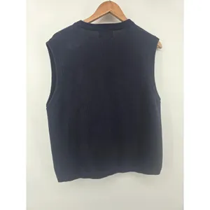 Lily's of Beverly Hills Sweater Vest Womens M Embroidered Navy Blue Cotton EUC thumbnail 4