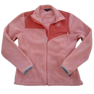 Land's End Womens Small 6-8 Peach Orange Jacket Zip Up Pocket Fleece Fall Winter thumbnail 1