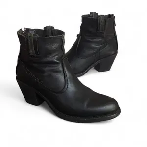 Frye Women Leslie Artisan Black Leather Boho Zip Ankle Boot Size 6.5 thumbnail 9