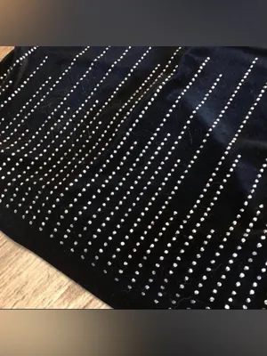 JR Nites Black Velvet Sequin Tank Top Medium Sleeveless Sparkle Evening Party thumbnail 3