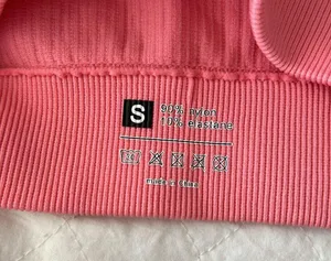 Amazon Light Pink Ribbed Sports Bra thumbnail 3