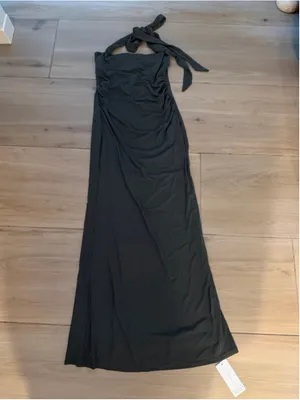 NEW Mesh Ruched Sheer Sleeveless Wedding Guest Bodycon Maxi Dress M thumbnail 4