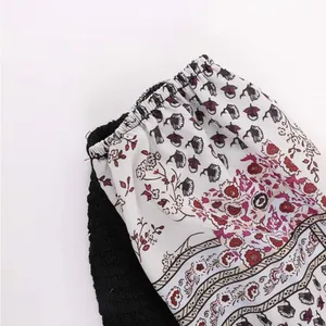 Bohemian Black and Cream Blouse statement sleeves Size M thumbnail 3