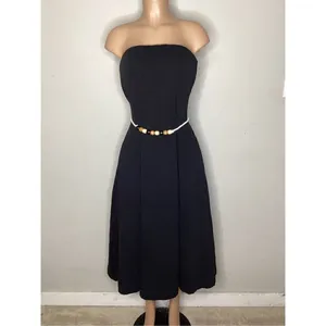 Free People black strapless dress with wood bead belt. Medium. Retails $70 thumbnail 5
