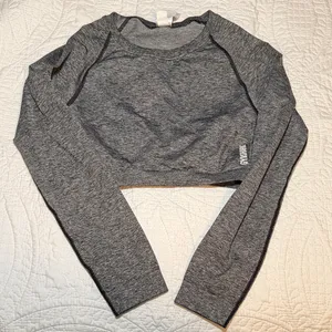 Gymshark Gray Long Sleeve Crop Top thumbnail 1