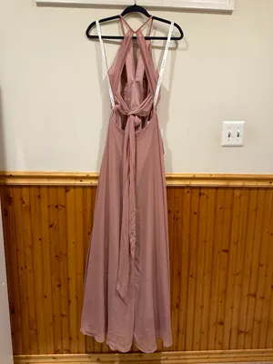 Azazie A-Line Pleated Chiffon Floor-Length Dress Size A2 thumbnail 9