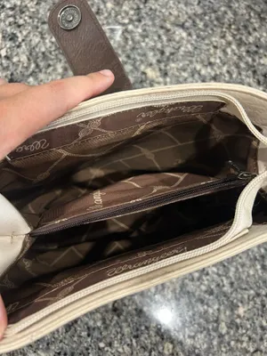 Wrangler Leather Cream and Dark Brown Two-Tone Crossbody Bag thumbnail 4