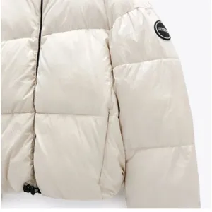 ZARA NWT oyster white water repellent puffer jacket thumbnail 5