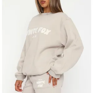 White Fox Offstage Sweater Moon Stone Gray Tan Crewneck Sweatshirt Small Medium thumbnail 2