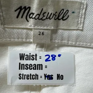 Madewell White Button‎ Front Denim Mini Skirt Size 26 thumbnail 3