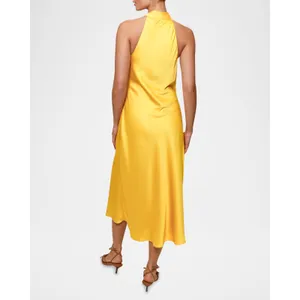 New! Hutch Mari Halter Midi Dress Yellow Daffodil Satin Sz Small‎ thumbnail 6