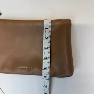 Missnine Faux Leather Cosmetic Bag Brown Zipper Pouch Travel Makeup Case NEW thumbnail 8