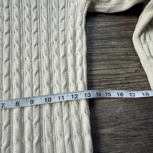 Y2K cable knit cotton sweater St. John's Bay cream cable knit sweater in size M No noticeable flaws, super soft and a fall staple!! Ptp 14.5 Waist 13” Inseam 18.5” Length 25” Material is stretchy #cableknit #cozy #Cotton #Sweaters#Fall thumbnail 5