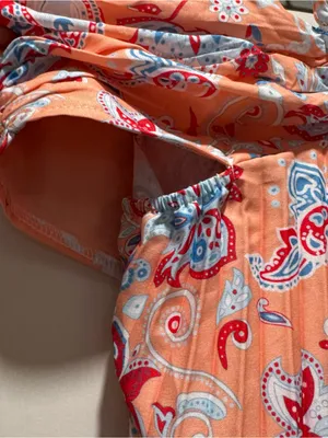 orange and paisley pleated maxi dress thumbnail 3