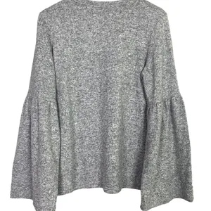 Zara Oversized Bell Longsleeve Soft Knit Pullover Sweater Crew Neck M Gray #4141 thumbnail 4