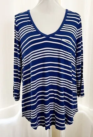 Merona striped tunic top Size‎ Large thumbnail 1