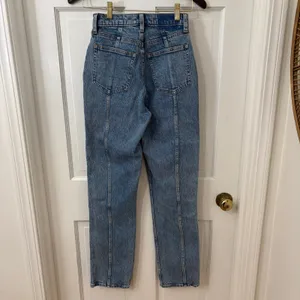 NEW Abercrombie Fitch 90s Straight High Rise Jeans Curve Love 24R Light‎ Wash thumbnail 3