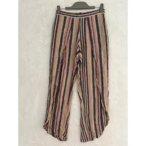 Drew Striped Wrap Front Tulip Hem Pants‎ Pink Navy Tan Small thumbnail 3