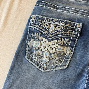 Telepatia Y2K McBling Bootcut Jeans 9/29 Rhinestone Embellished Pockets thumbnail 12