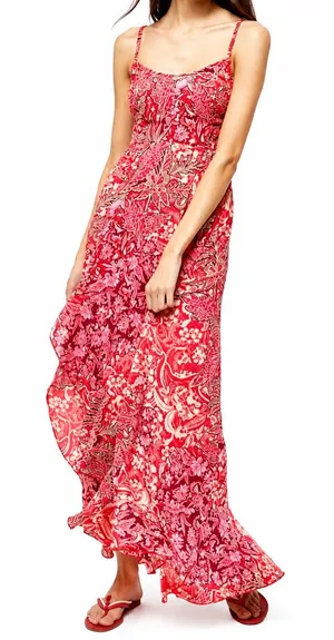 🌺 Free People Intimately Forever Yours Smocked Slip Maxi Dress Small 🌺‎ thumbnail 1