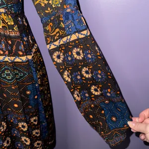 Altar’d State Bohemian Long Sleeve Floral Print Mini Dress thumbnail 7
