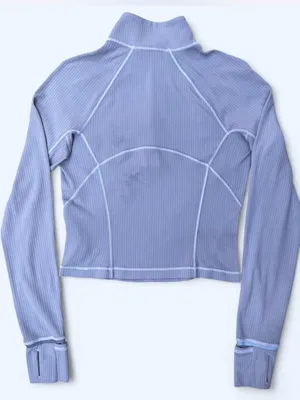 Lululemon It’s Rulu Cropped Half-Zip Long Sleeve Top gray yoga Pilates running 4 thumbnail 2