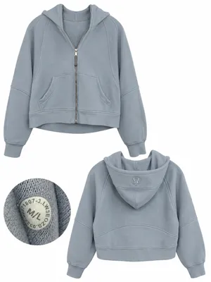 Lululemon Scuba Oversized Full-Zip Hoodie Blue Linen Size M/L thumbnail 2