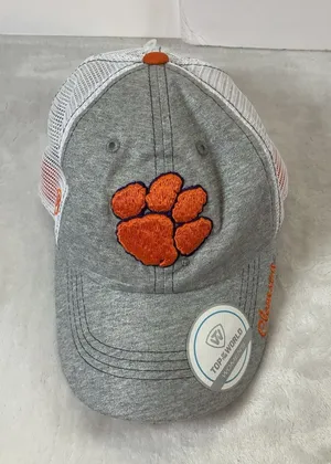Clemson Tigers Top of the World Trucker Snapback Hat‎ Ladies Silver Sparkle NWT thumbnail 1
