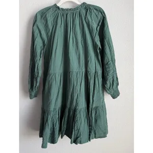Anthropologie Carrie Mini Dress Green Peasant Tiered Tunic Lace Sleeve Sz S Boho thumbnail 10