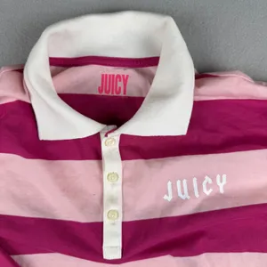 Juicy by Juicy Couture Pink Striped Long Sleeve Cropped Rugby Polo Shirt Small thumbnail 6