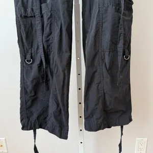 Aeropostale sz XS Convertible Cargo Pants Black ‎ Goth Grunge Utility Techwear thumbnail 3