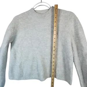 Banana Republic Minimalist Wool Blend Ribbed Sweater Gray Medium‎ Capsule Luxury thumbnail 6