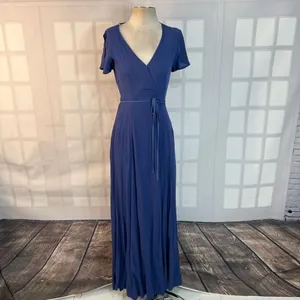 Lulu’s Heart of Marigold Blue Wrap true Maxi Dress size xs thumbnail 3