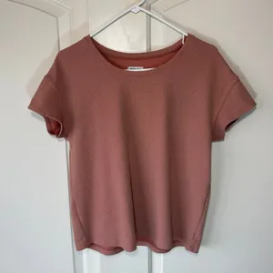 Tommy John‎ Womens Zen Waffle Knit Tee Short Sleeve Light Mahogany Pink Large thumbnail 2