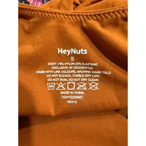 HeyNuts Women Burnt Orange Square Neck Thong‎ Bodysuit HN114 Small thumbnail 4