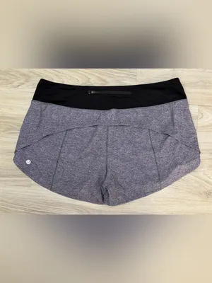 lululemon Speed Up Mid Rise Tall Running Shorts Heathered Gray Black Athleisure thumbnail 5