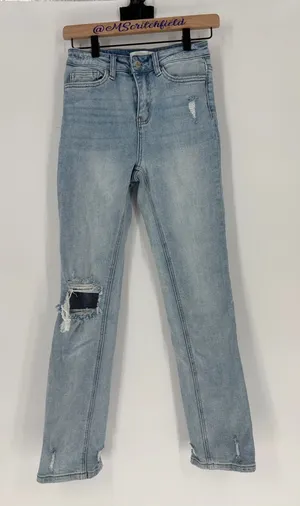 Vervet high waisted straight jeans distressed 25 thumbnail 1