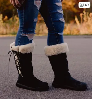 UGG Australia Upside Black Suede Winter Boots Lace-Up Size 8 Y2K thumbnail 1