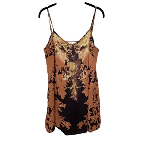 CAbi Tank Top Womens Size L Brown Tan Floral Cami Adjustable Straps thumbnail 2