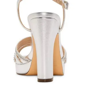 I. Miller Leather Size 9 Womens Sylas Bedazzled Heeled Sandals. New thumbnail 3