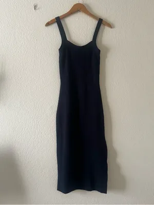 Aritzia Babaton Ribbed Navy Midi Dress thumbnail 2